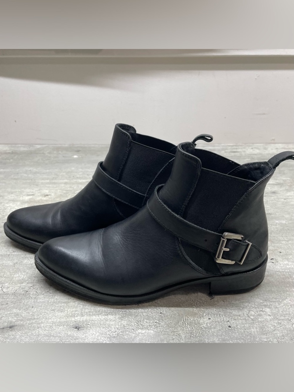 Lemovelle Ankle Boots Women 36 Black  Leather‎ Buckle Strap Made in Italy - Picture 2 of 8